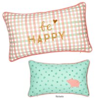 Kissen Viel Glück 42x26 cm be Happy Dekokissen Geschenk