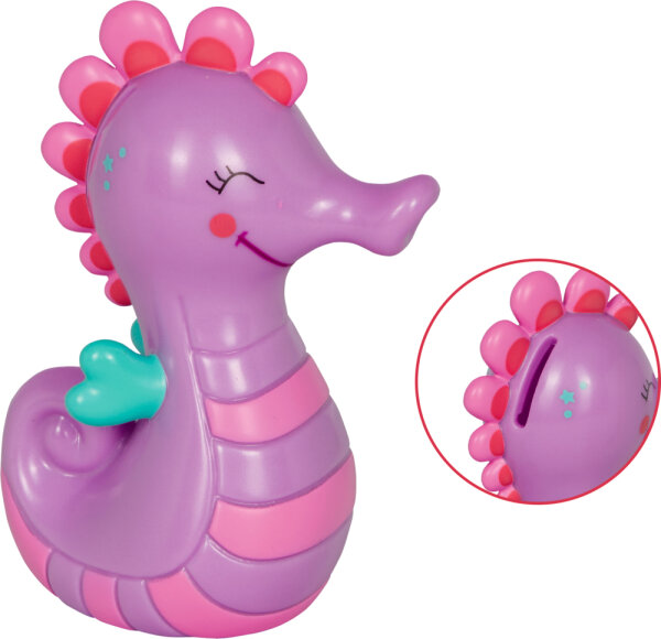 Spardose Seepferdchen Nella Nixe – Kinder Spardose Mädchen Meerjungfrau Sparbüchse rosa