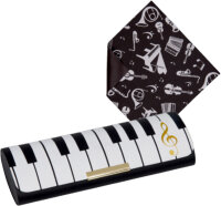 Brillenetui Klaviatur Musik mit Putztuch Etui Noten Design Spiegelburg