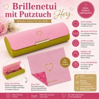 Brillenetui Herz mit Putztuch Brillenbox...