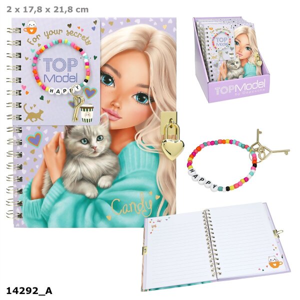 TOPModel Tagebuch mit Schloss Armband Mädchen Geheimtagebuch Set