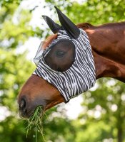 Fliegenmaske Pferd Zebra WB Puck Fliegenschutz schwarz weiß