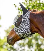 Fliegenmaske Pferd Zebra WB Puck Fliegenschutz schwarz weiß