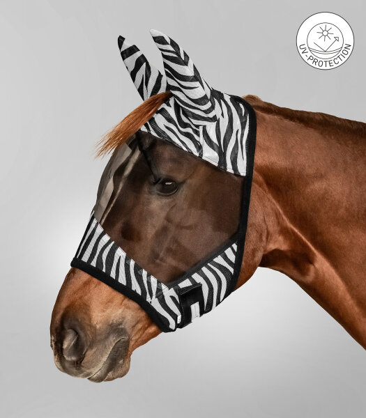 Fliegenmaske Pony Zebra Waldhausen Fliegenschutz Pferd UV Maske