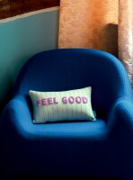 Kissen gelbe Streifen Feel Good I Love Myself 42x26 cm