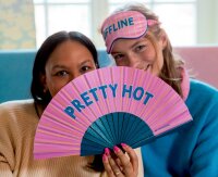 Fächer PRETTY HOT I Love Myself Pink Blau Festivalfächer