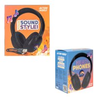 Action World Kopfhörer Bluetooth Schwarz Auto Motiv