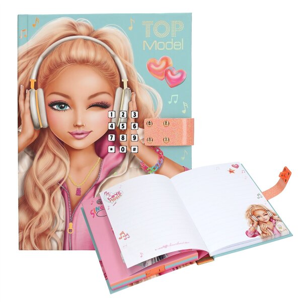 TOPModel Geheimcode Tagebuch mit Sound MUSIC Codeschloss