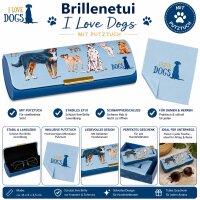 Brillenetui mit Putztuch Hunde I Love Cats & Dogs...