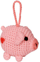 Kleines Häkelschwein Viel Glück Glücksbringer Schlüsselanhänger Rosa