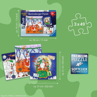 Ravensburger Kinderpuzzle Weihnachtsmann & Co. KG 3x49 Teile ab 5 Jahren