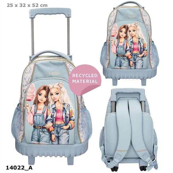 TOPModel Schulrucksack Trolley FESTIVAL FUN Hellblau 28L Reiserucksack
