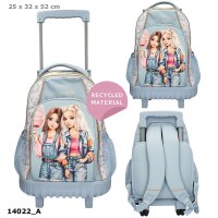 TOPModel Schulrucksack Trolley FESTIVAL FUN Hellblau 28L Reiserucksack