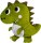 Die Spiegelburg Kissen Dino Friends 40 cm – grüner Plüsch-Dino ab 12 Monaten
