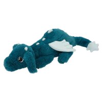 SNUKIS Plüschdrache petrol 50 cm – Kuscheldrache mit Glitzer-Details