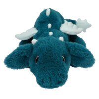 SNUKIS Plüschdrache petrol 50 cm – Kuscheldrache mit Glitzer-Details