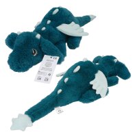 SNUKIS Plüschdrache petrol 50 cm – Kuscheldrache mit Glitzer-Details