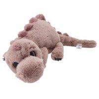 Dino World Plüschdino hellbraun 50 cm – liegender Kuscheldino mit Glitzeraugen