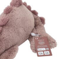 Dino World Plüschdino hellbraun 50 cm – liegender Kuscheldino mit Glitzeraugen
