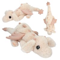 SNUKIS Plüschdrache apricot 50 cm – Kuscheldrache mit Glitzer-Details