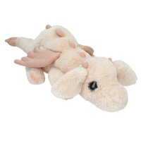 SNUKIS Plüschdrache apricot 50 cm – Kuscheldrache mit Glitzer-Details