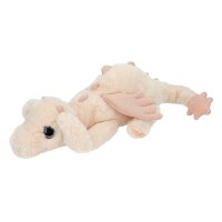SNUKIS Plüschdrache apricot 50 cm – Kuscheldrache mit Glitzer-Details