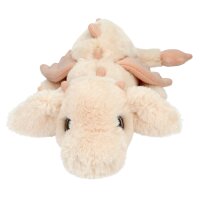 SNUKIS Plüschdrache apricot 50 cm – Kuscheldrache mit Glitzer-Details