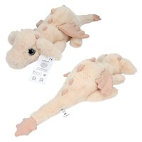 SNUKIS Plüschdrache apricot 50 cm – Kuscheldrache mit Glitzer-Details