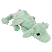 SNUKIS Plüschdrache grün 65 cm – großer Kuscheldrache mit Glitzer-Details