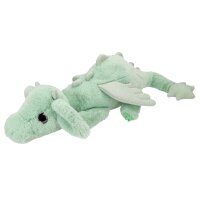 SNUKIS Plüschdrache grün 65 cm – großer Kuscheldrache mit Glitzer-Details