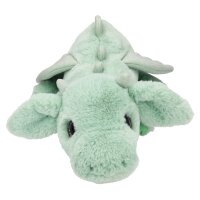SNUKIS Plüschdrache grün 65 cm – großer Kuscheldrache mit Glitzer-Details