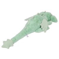 SNUKIS Plüschdrache grün 65 cm – großer Kuscheldrache mit Glitzer-Details