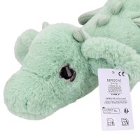 SNUKIS Plüschdrache grün 65 cm – großer Kuscheldrache mit Glitzer-Details