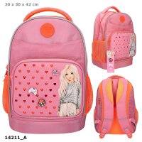 TOPModel Schulrucksack PIN IT pink-orange mit 3 Pins
