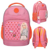TOPModel Schulrucksack PIN IT pink-orange mit 3 Pins