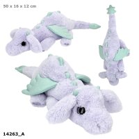 SNUKIS Plüschdrache flieder 50 cm mit Glitzer-Details