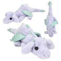 SNUKIS Plüschdrache flieder 50 cm mit Glitzer-Details