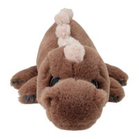 Dino World Plüschdino liegend braun 50 cm mit Glitzeraugen