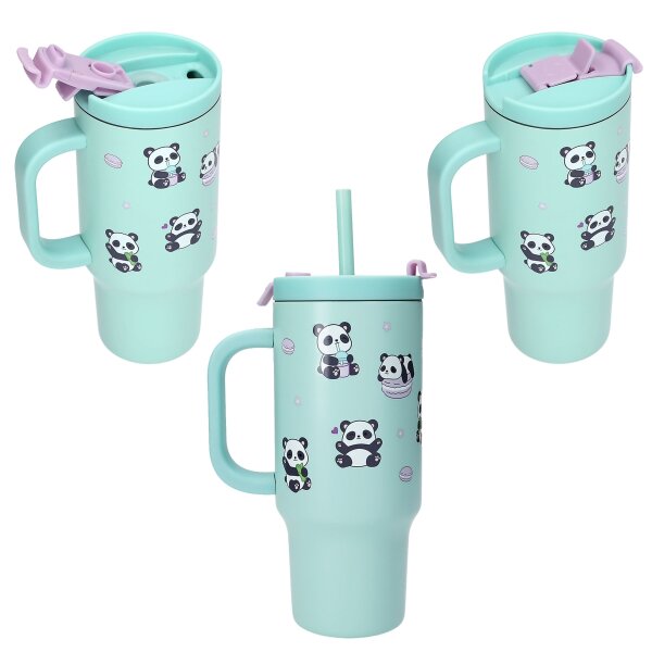 PENFection To Go Becher PANDA 470 ml mit Strohhalm – Lolli Riot