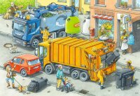 Kinderpuzzle ab 4 Jahren - Müllabfuhr und Abschleppwagen - 24 Teile