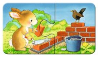 Kinderpuzzle - Tierische Baustelle - 9x2 Teile My first puzzle