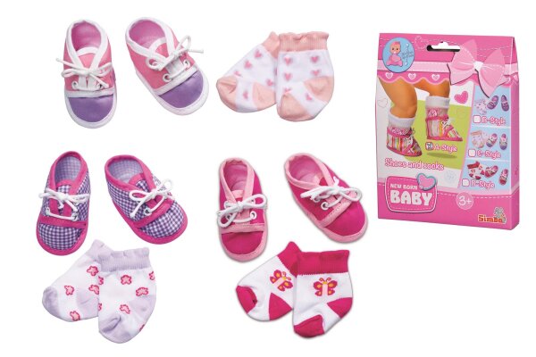 NEW BORN BABY Schuhe und Socken, 4-sortiert