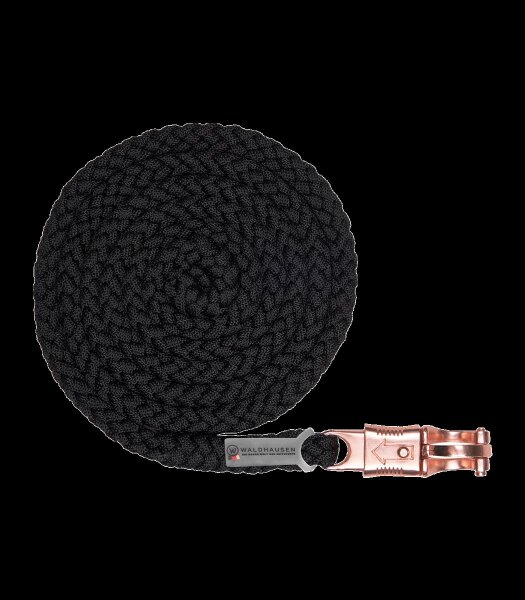 Waldhausen Anbindestrick Shine schwarz roségold Panikhaken 2m Führstrick Pferd