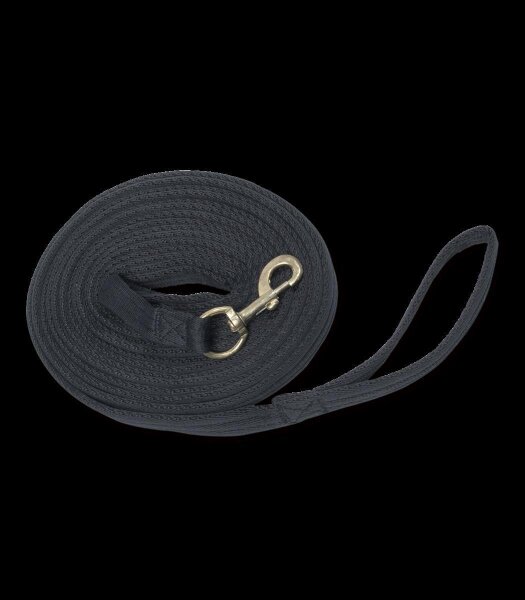 Waldhausen Griffy Longierleine 8m schwarz weich griffig Drehkarabiner