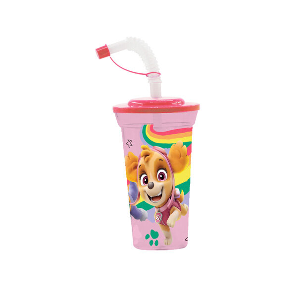 Paw Patrol Girl Trinkflasche mit integriertem Trinkhalm Füllmenge 450 ml