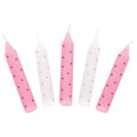 Geburtstagskerzen rosa gepunktet 10 Stück