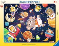 Kinderpuzzle ab 4 Jahren - Tierische Astronauten - 40 Teile
