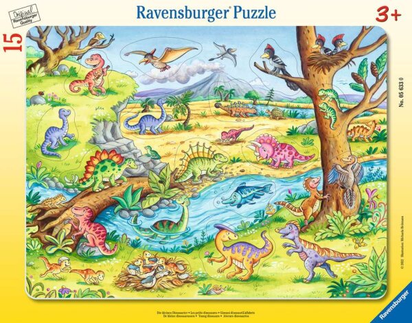 Kinderpuzzle ab 3 Jahren - Die kleinen Dinosaurier - 15 Teile